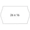 Apli Pack con 6 Rollos de 1.000 Etiquetas Blancas para Maquinas Etiquetadoras de Precios de 2 Lineas - Tamaño 26x16mm - Adhesivo