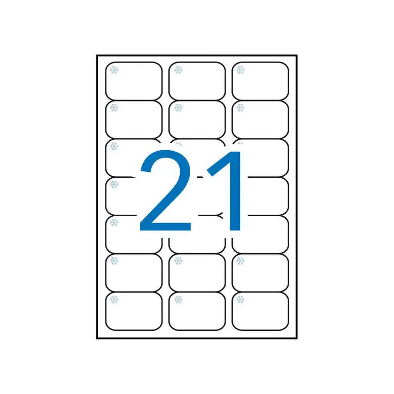 Apli Pack de 210 Etiquetas Especiales para Congelar 63.5x38.1mm - 10 Hojas por 21 Etiquetas - Adhesivo Removible - Cantos Romos