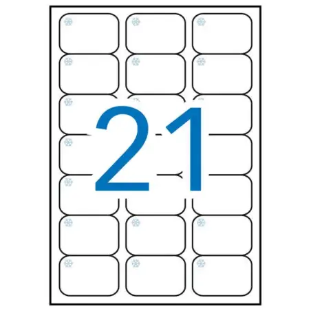 Apli Pack de 210 Etiquetas Especiales para Congelar 63.5x38.1mm - 10 Hojas por 21 Etiquetas - Adhesivo Removible - Cantos Romos