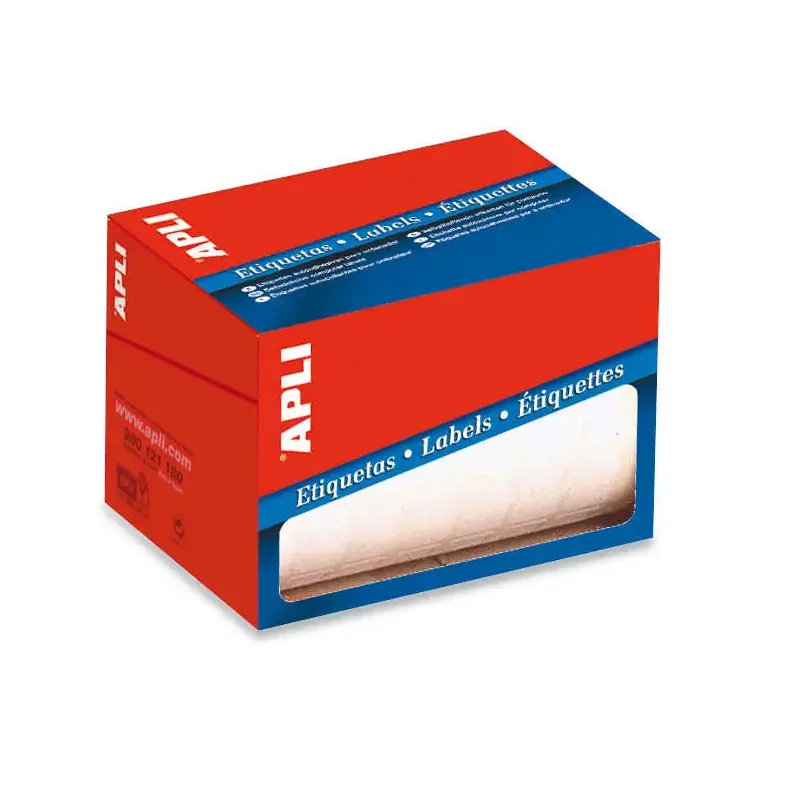 Apli Rollo de 400 Etiquetas 38x102mm - Adhesivo Permanente - Cantos Romos - Color Blanco | Ahorro Imprimiendo