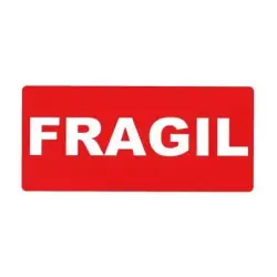 Apli Rollo de 200 Etiquetas de Señalizacion FRAGIL 100x50mm - Adhesivo Permanentes - Letras Blancas sobre Fondo Rojo | Ahorro Im
