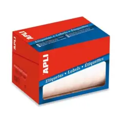 Apli Rollo de 5.600 Etiquetas Rectangulares 12x18mm - Adhesivo Permanente - Cantos Romos - Color Blanco | Ahorro Imprimiendo