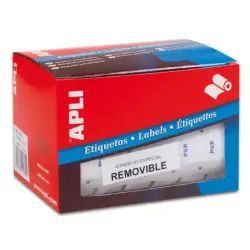 Apli Rollo de 2.520 Etiquetas PVP 16x22mm - Texto Preimpreso con las Siglas PVP - Adhesivo Removible - Color Blanco | Ahorro Imp