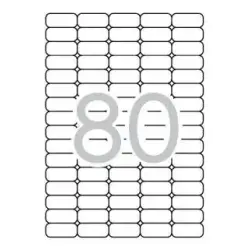Apli Pack de 2.000 Etiquetas 35.6x16.9mm - 25 Hojas por 80 Etiquetas - Adhesivo Removible - Cantos Romos - Aptas para Impresion