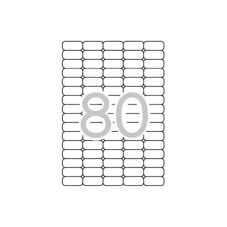 Apli Pack de 2.000 Etiquetas 35.6x16.9mm - 25 Hojas por 80 Etiquetas - Adhesivo Removible - Cantos Romos - Aptas para Impresion