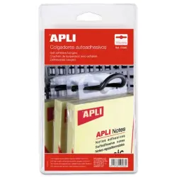Apli Pack de 100 Colgadores Autoadhesivos Eurohole 34x48mm - Ideal para Productos de Bajo y Medio Peso | Ahorro Imprimiendo