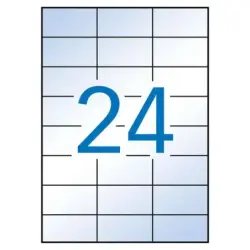 Apli Pack de 240 Etiquetas 70x37mm - 10 Hojas por 24 Etiquetas - Adhesivo Permanente - Cantos Rectos - Transparentes | Ahorro Im