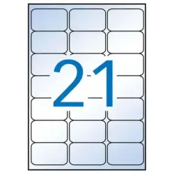 Apli Pack de 210 Etiquetas Transparentes 63.5 x 38.1mm - 10 Hojas por 21 Etiquetas - Adhesivo Permanente - Cantos Romos - Transp