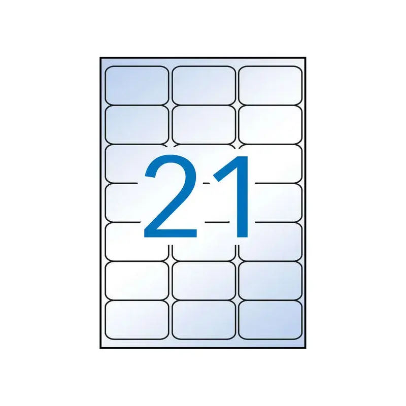 Apli Pack de 210 Etiquetas Transparentes 63.5 x 38.1mm - 10 Hojas por 21 Etiquetas - Adhesivo Permanente - Cantos Romos - Transp