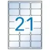 Apli Pack de 210 Etiquetas Transparentes 63.5 x 38.1mm - 10 Hojas por 21 Etiquetas - Adhesivo Permanente - Cantos Romos - Transp