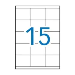 Apli Pack de 1.500 Etiquetas Rectangulares 70x50,8mm - 100 Hojas por 15 Etiquetas - Adhesivo Permanente - Cantos Rectos - Color