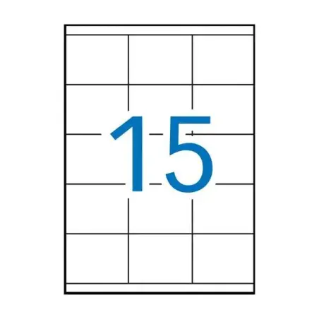 Apli Pack de 1.500 Etiquetas Rectangulares 70x50,8mm - 100 Hojas por 15 Etiquetas - Adhesivo Permanente - Cantos Rectos - Color