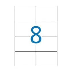 Apli Pack de 800 Etiquetas Rectangulares 105x74mm - 100 Hojas por 8 Etiquetas - Adhesivo Permanente - Cantos Rectos - Color Blan