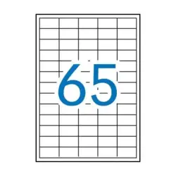 Apli Pack de 6.500 Etiquetas Rectangulares 38x21.2mm - 100 Hojas por 65 Etiquetas - Adhesivo Permanente - Cantos Rectos - Color