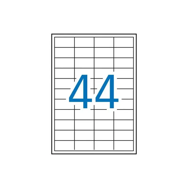 Apli Pack de 4.400 Etiquetas Rectangulares 48.5x25.4mm - 100 Hojas por 44 Etiquetas - Adhesivo Permanente - Cantos Rectos - Colo