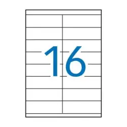 Apli Pack de 1.600 Etiquetas Rectangulares 105x35mm - 100 Hojas por 16 Etiquetas - Adhesivo Permanente - Cantos Rectos - Color B