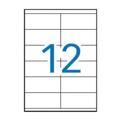 Apli Pack de 1.200 Etiquetas Rectangulares 105x48mm - 100 Hojas por 12 Etiquetas - Adhesivo Permanente - Cantos Rectos - Color B
