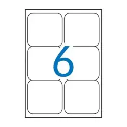 Apli Pack de 600 Etiquetas 99.1x93.1mm - 100 Hojas por 6 Etiquetas - Adhesivo Permanente - Cantos Romos - Color Blanco | Ahorro
