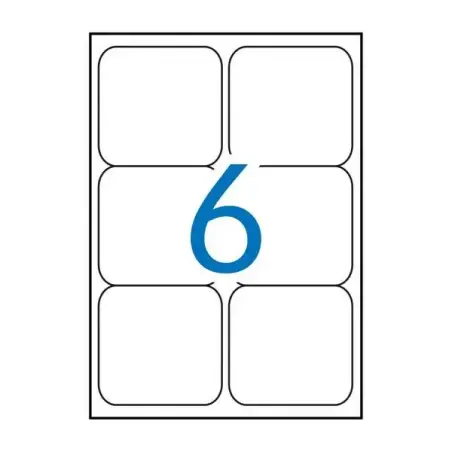 Apli Pack de 600 Etiquetas 99.1x93.1mm - 100 Hojas por 6 Etiquetas - Adhesivo Permanente - Cantos Romos - Color Blanco | Ahorro