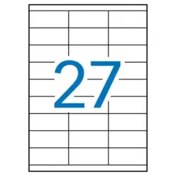 Apli Pack de 2.700 Etiquetas Rectangulares 70x30mm - 100 Hojas por 27 Etiquetas - Adhesivo Permanente - Cantos Rectos - Color Bl