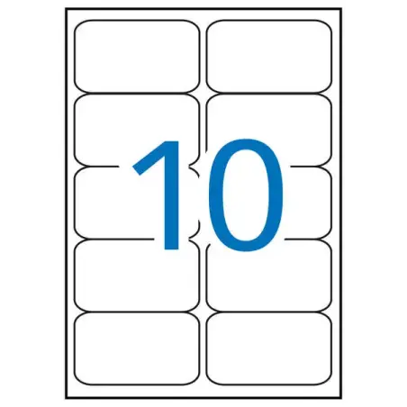 Apli Pack de 1.000 Etiquetas Rectangulares 99,1x57mm - 100 Hojas por 10 Etiquetas - Adhesivo Permanente - Cantos Romos - Color B
