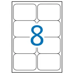 Apli Pack de 800 Etiquetas Rectangulares 99,1x67,7mm - 100 Hojas por 8 Etiquetas - Adhesivo Permanente - Cantos Romos - Color Bl