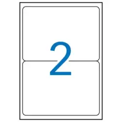 Apli Pack de 200 Etiquetas Rectangulares 199.6x144.5mm - 100 Hojas por 2 Etiquetas - Adhesivo Permanente - Cantos Romos - Color