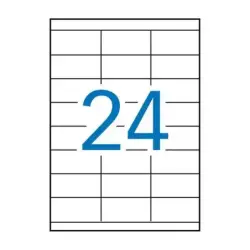 Apli Pack de 2.400 Etiquetas Rectangulares 70x35mm - 100 Hojas x 24 Etiquetas - Adhesivo Permanente - Cantos Rectos - Color Blan