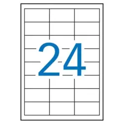 Apli Pack de 480 Etiquetas de Poliester Resistentes a la Intemperie 64.6x33.8mm - 20 Hojas por 24 Etiquetas - Adhesivo Permanent