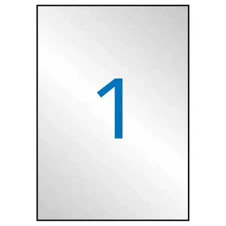 Apli Pack de 20 Etiquetas 210x 297mm - Adhesivo Permanente - Cantos Rectos - Color Plata | Ahorro Imprimiendo