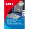 Apli Pack de 20 Etiquetas 210x 297mm - Adhesivo Permanente - Cantos Rectos - Color Plata | Ahorro Imprimiendo