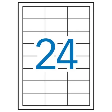 Apli Pack de 2.400 Etiquetas Blancas Cantos Rectos 64.6 x 33.8mm - Adhesivo Removible - Aptas para Impresora y Fotocopiadora | A