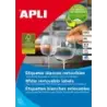 Apli Pack de 2.400 Etiquetas Blancas Cantos Rectos 64.6 x 33.8mm - Adhesivo Removible - Aptas para Impresora y Fotocopiadora | A
