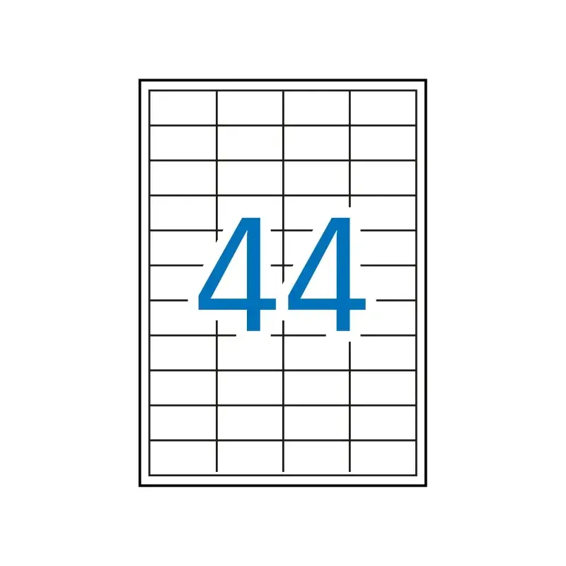 Apli Pack de 4.400 Etiquetas Rectangulares 48,5 x 25,4mm - 100 Hojas por 44 Etiquetas - Adhesivo Removible - Cantos Rectos - Col