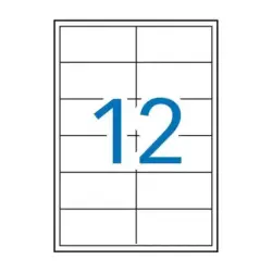 Apli Pack de 1.200 Etiquetas Rectangulares 97x42,4mm - 100 Hojas por 12 Etiquetas - Cantos Rectos - Adhesivo Removible - Permite