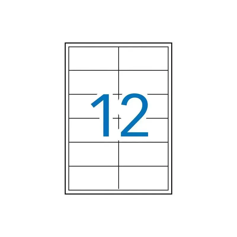 Apli Pack de 1.200 Etiquetas Rectangulares 97x42,4mm - 100 Hojas por 12 Etiquetas - Cantos Rectos - Adhesivo Removible - Permite