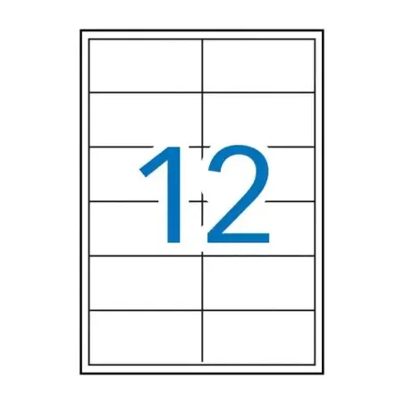Apli Pack de 1.200 Etiquetas Rectangulares 97x42,4mm - 100 Hojas por 12 Etiquetas - Cantos Rectos - Adhesivo Removible - Permite