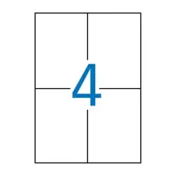 Apli Pack de 400 Etiquetas Removibles 105x148mm - 100 Hojas x 4 Etiquetas - Cantos Rectos - Permite Retirar sin Dejar Rastro - C