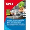 Apli Pack de 400 Etiquetas Removibles 105x148mm - 100 Hojas x 4 Etiquetas - Cantos Rectos - Permite Retirar sin Dejar Rastro - C