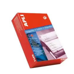 Apli Caja de 3.000 Etiquetas en Continuo 101.6 x 48.7mm - 500 Pliegues, 6 Etiquetas por Pliegue - Cantos Romos - Color Blanco |