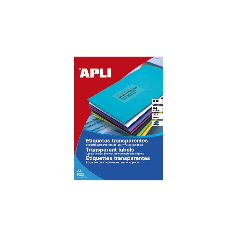 Apli Etiquetas Translucidas Resistentes Intemperie 70.0 x 37.0mm 100 Hojas | Ahorro Imprimiendo