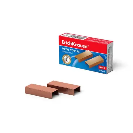 Erichkrause Grapas de Cobre Nº10 - 1000 Grapas - Alta Resistencia y Facil Engrapado - Resistente a La Corrosion - Color Cobre |