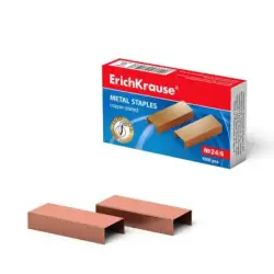Erichkrause Caja de 1000 Grapas Cobreadas 24/6 - Alta Calidad y Resistencia Mejorada - Resistente a la Corrosion - Color Cobre |