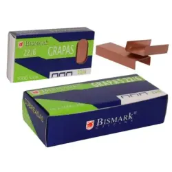Bismark Caja de 1000 Grapas de Alambre de Alta Calidad Modelo 22/6 - Cobreadas | Ahorro Imprimiendo