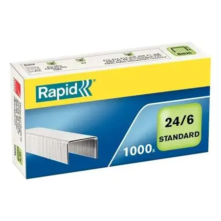 Rapid Caja de 1000 Grapas 24/6 Confort - Grapa hasta 20 Hojas - Alambre Flexible | Ahorro Imprimiendo