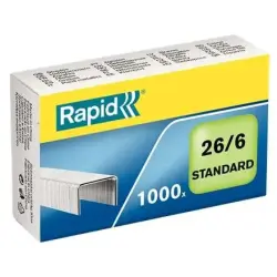Rapid Confort Caja de 1000 Grapas 26/6 - Hasta 20 Hojas - Alambre Flexible Galvanizado - Patilla de 6mm | Ahorro Imprimiendo