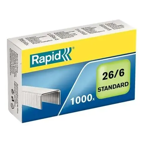 Rapid Confort Caja de 1000 Grapas 26/6 - Hasta 20 Hojas - Alambre Flexible Galvanizado - Patilla de 6mm | Ahorro Imprimiendo