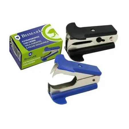 Bismark Quitagrapas Tipo Pinza - Cuerpo Metalico con Empuñadura de Plastico - Cierre de Seguridad | Ahorro Imprimiendo