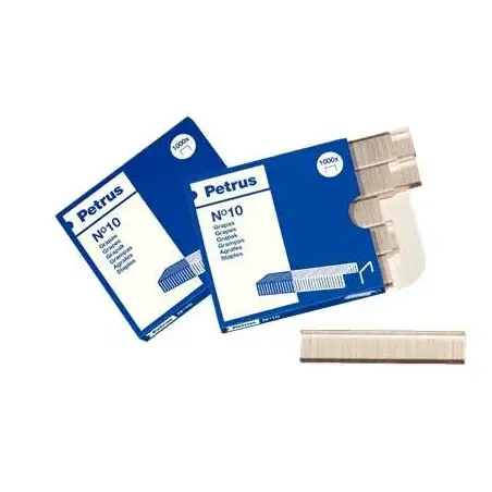 Petrus Caja de 1000 Grapas Nº10 Galvanizadas - Hasta 10 Hojas - Patilla de 4mm | Ahorro Imprimiendo