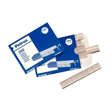Petrus Caja de 1000 Grapas 202 Galvanizadas - Hasta 10 Hojas - Patilla de 4mm | Ahorro Imprimiendo